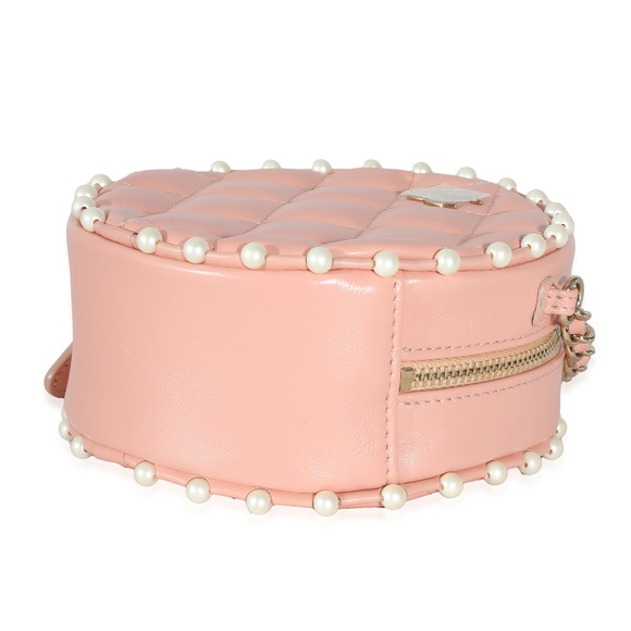 Chanel Pink Quilted Calfskin Pearl Round Clutch With Chain - Picture 8 of 8